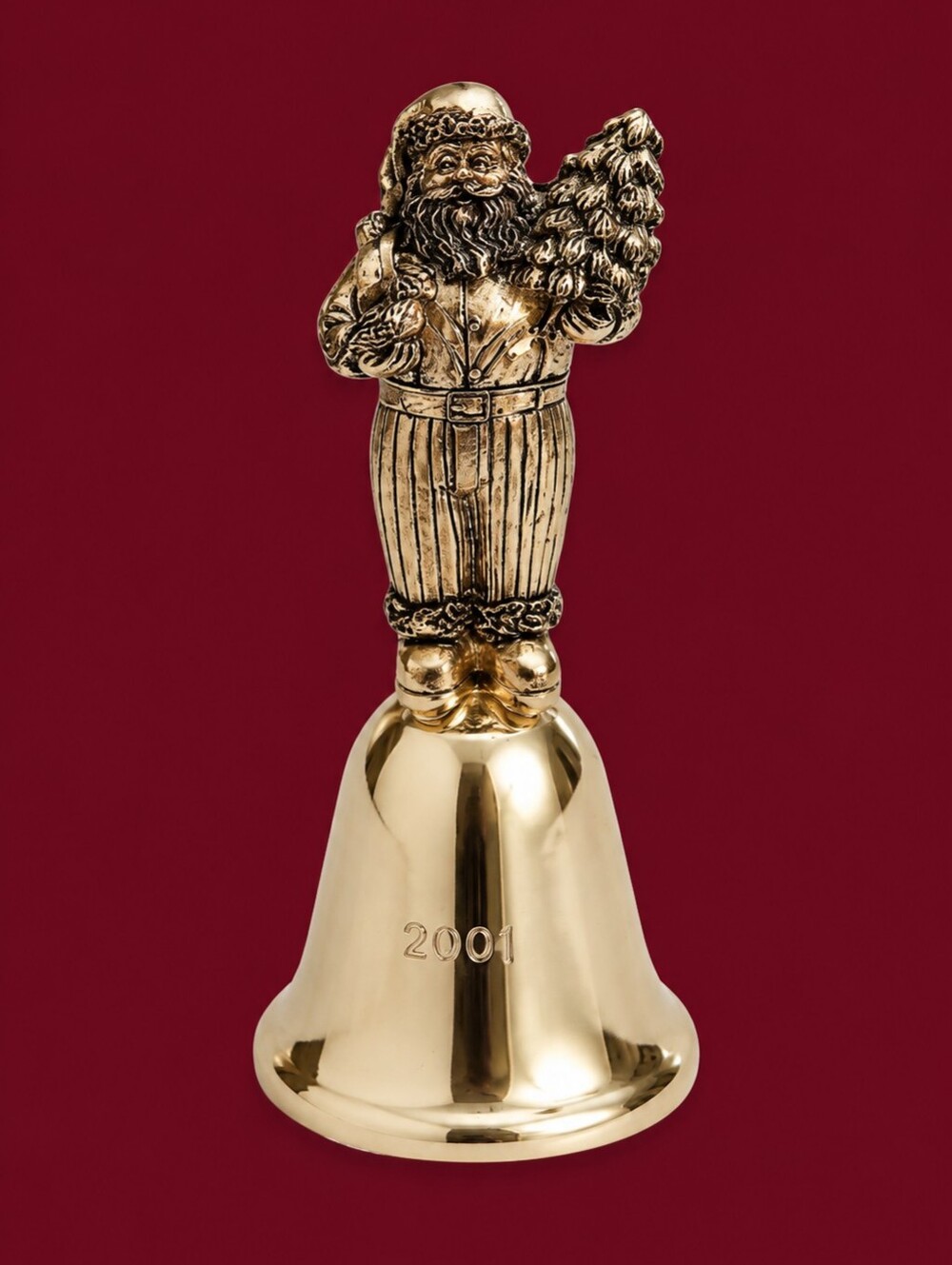 3/$30 MADISON AVENUE 2001 Santa Christmas Holiday Bell